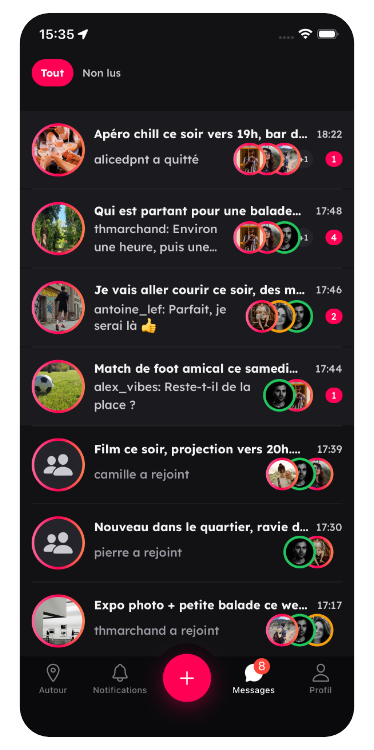 Discute avec les participants