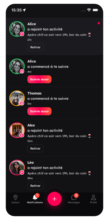 Ne rate rien de tes activités